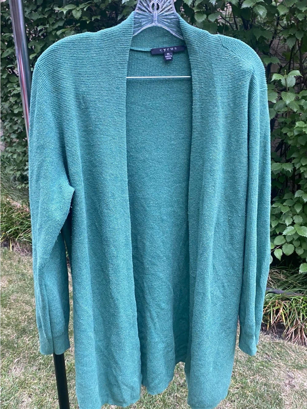 Cyrus Teal Open-Front Women's Cardigan Sweater Size XL Office & Cozy Fall